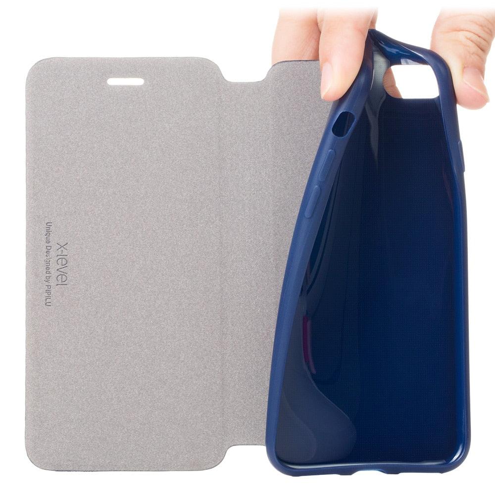 Ultra Thin Slim Case For iPhone 13 12 Case 6S 7 8 Plus X XR XS Max Flip Leather Cover For iPhone 12 11 Pro Max Case Leather Extra Slim Phone Case With Stand Function
