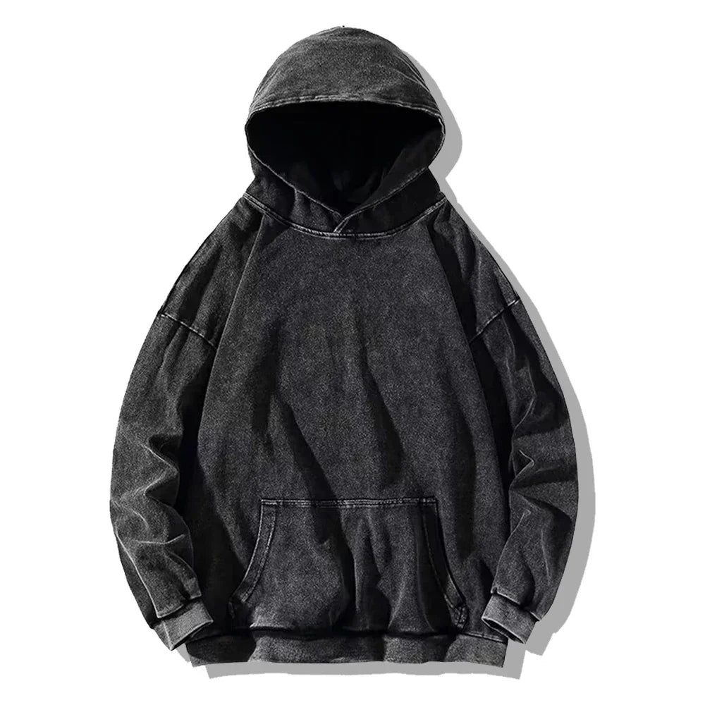 Unisex Cotton Hoodies Vintage Wash Harajuku Style
