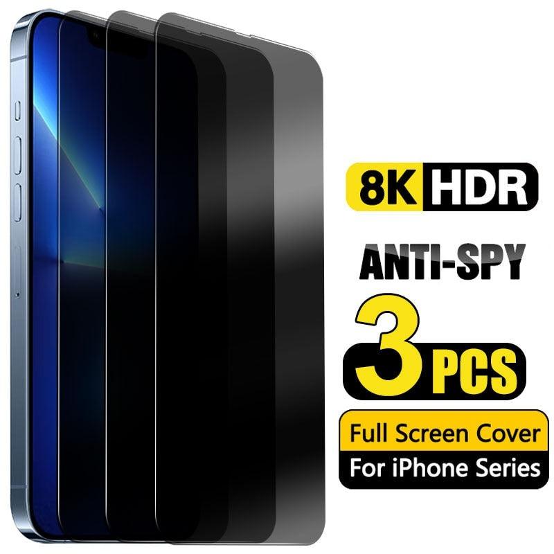 3PCS Privacy Protective Glass For iPhone 11 12 13 14 Pro Max Anti Spy Tempered Glass on iPhone Xs Max X XR Screen Protector Film Privacy Screen Protector for iPhone