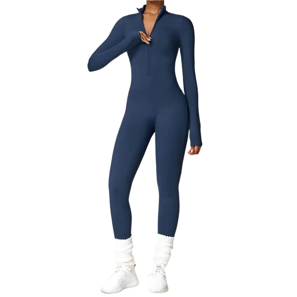 Elevate Your Workout Long Sleeve Yoga Jumpsuit