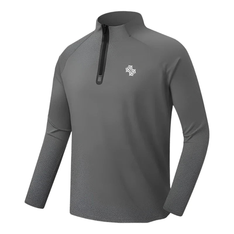 Long Sleeve Performance Polo Shirt for Men Breathable Comfortable