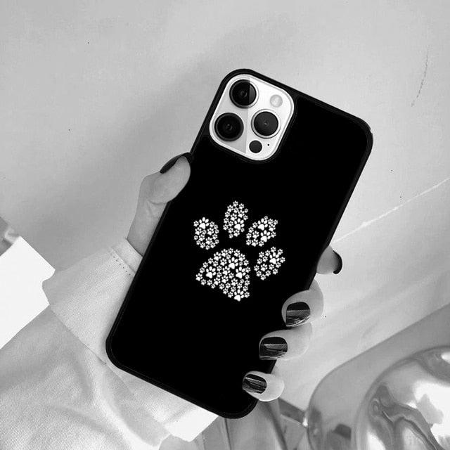 Dog Foot Print Colorful Pattern Phone Case For Iphone 14 Se 2020 Xr Xs 11 12 13 Mini Pro Max 6 7 8 Plus Ultra Designer Printed Hard Back Case