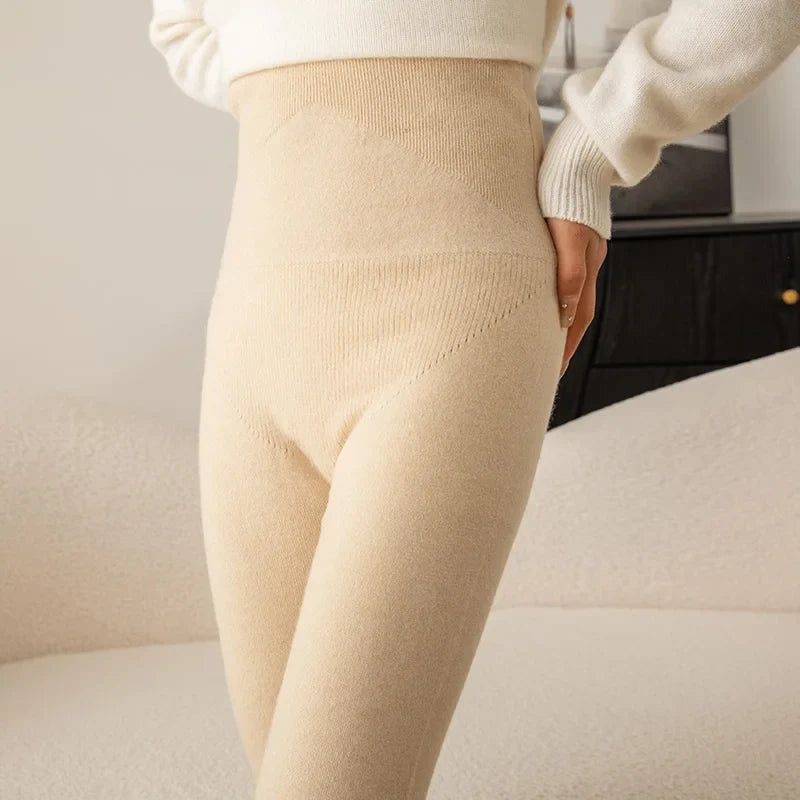 Versatile Cashmere Leggings Skin Tone Slim Fit