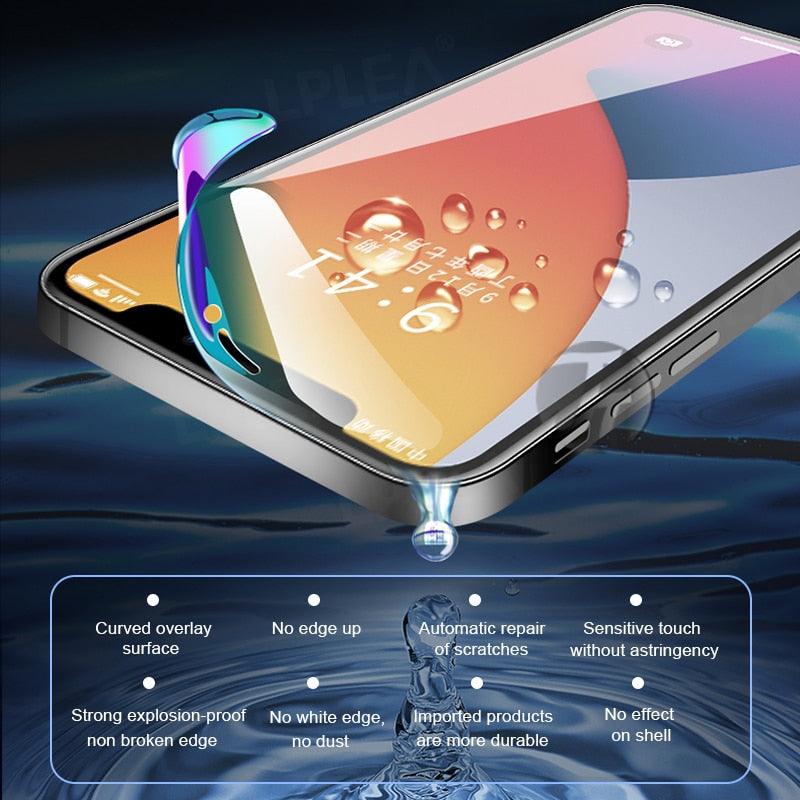 2PCS Hydrogel Silicone Screen Protector Full Glue Cover Sticker Film For iPhone 12 XS Max XR For iphone 13 X 7 8 6S 11 pro max Hydrogel Protective Film Transparent Soft Screen Protectors