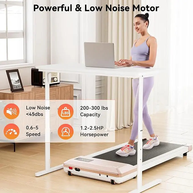 2-in-1 Walking Treadmill: 2.5HP Mini Folding Pad with App & Remote