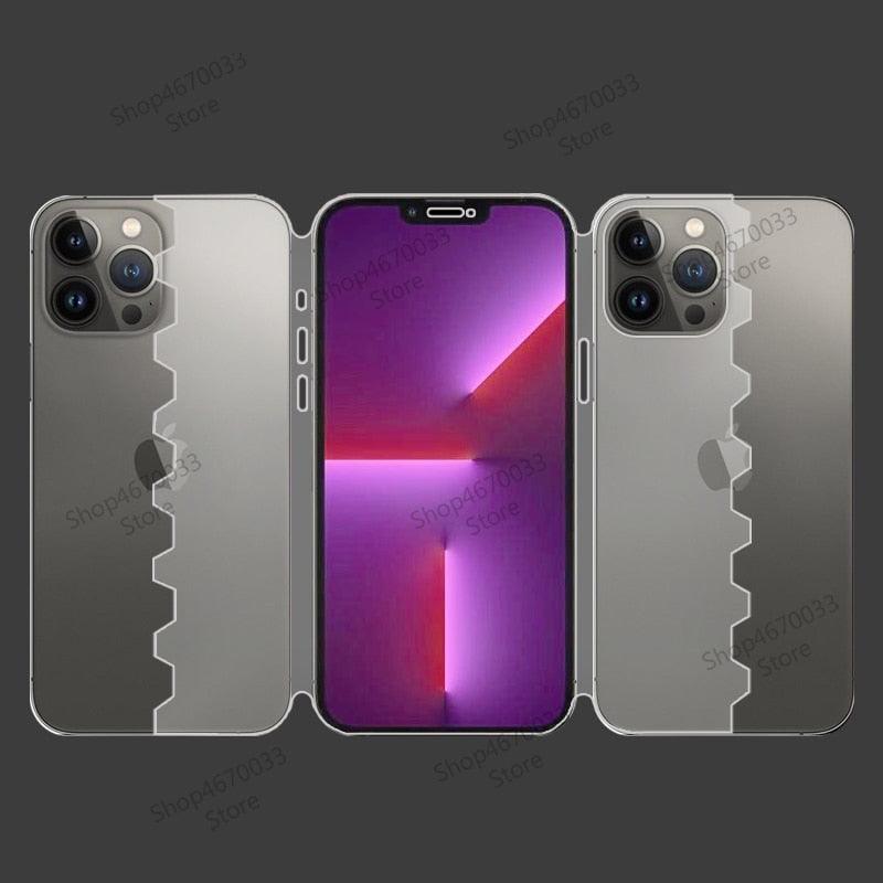 Full Cover Butterfly Film For iPhone 14 13 12 11 Pro Max 14 Plus 13 12 Mini Lens Cover For iPhone XR X XS Max Film Soft Screen Protector Full Coverage Clear HD Phone Protector
