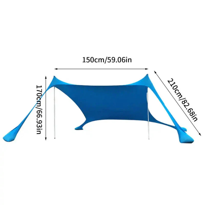 Windproof UPF50+ Beach Canopy with Tents
