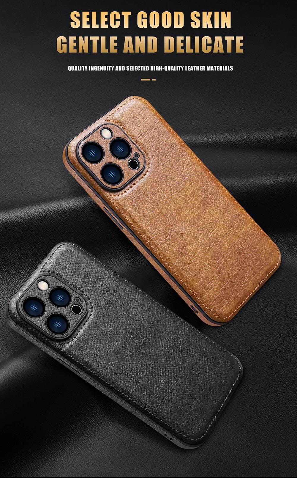 Luxury PU leather Phone Case For iPhone 14 13 Pro Max 12Pro 11Pro Max 13 12 Pro XS MAX XR X SE 7 8 plus Fashion Back Cover Leather Back Case for iPhone 14 Pro Shockproof Cover for iPhone