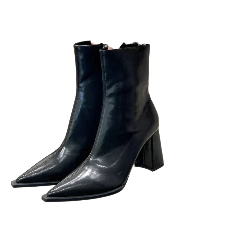 Designer Ankle Boots Plush Lining High Heel