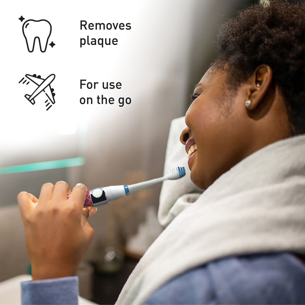 Pursonic Portable Oral Care Bundle – Black Sonic Toothbrush with Bonus Heads + Toothbrush UV Sterilizer