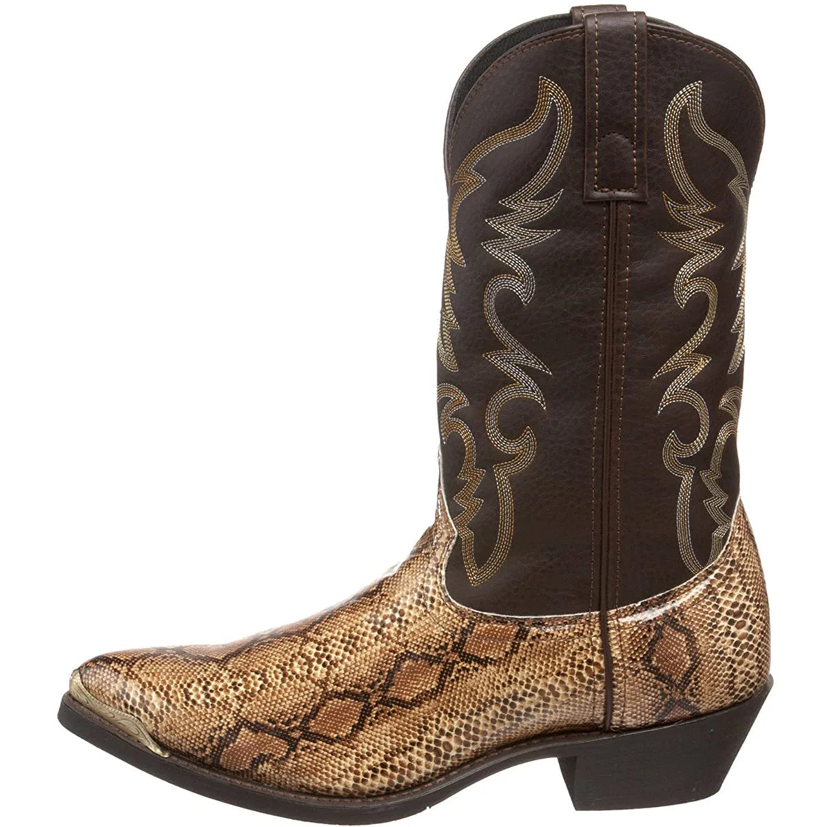 Unique Footwear: Golden Head Snake Skin Boots