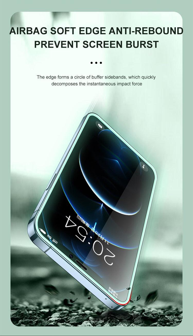 2Pcs Luminous Protective Glass For iPhone 14 13 12 11 Pro Max X XR XS Screen Protector For 7 8 6 Plus SE3 Glowing Tempered Glass Luminous Glowing Tempered Glass Screen Protector for iPhone