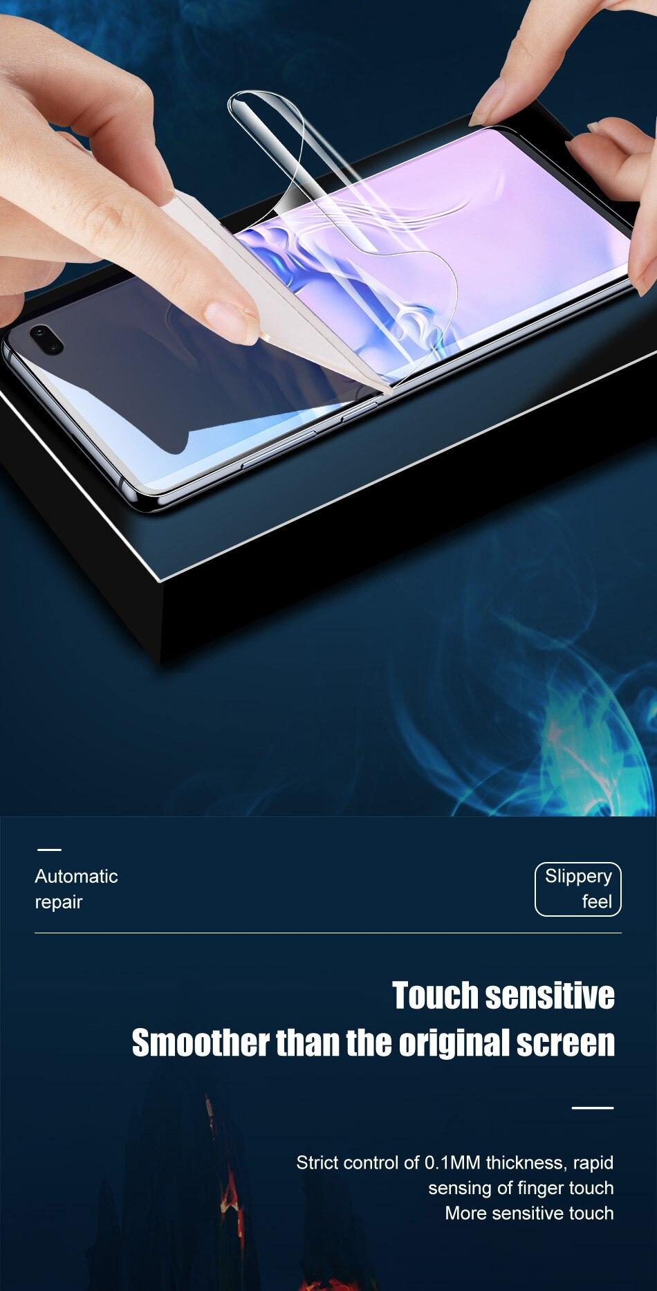 2PCS Hydrogel Silicone Screen Protector Full Glue Cover Sticker Film For iPhone 12 XS Max XR For iphone 13 X 7 8 6S 11 pro max Hydrogel Protective Film Transparent Soft Screen Protectors