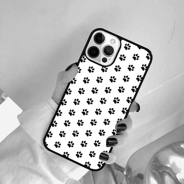 Dog Foot Print Colorful Pattern Phone Case For Iphone 14 Se 2020 Xr Xs 11 12 13 Mini Pro Max 6 7 8 Plus Ultra Designer Printed Hard Back Case
