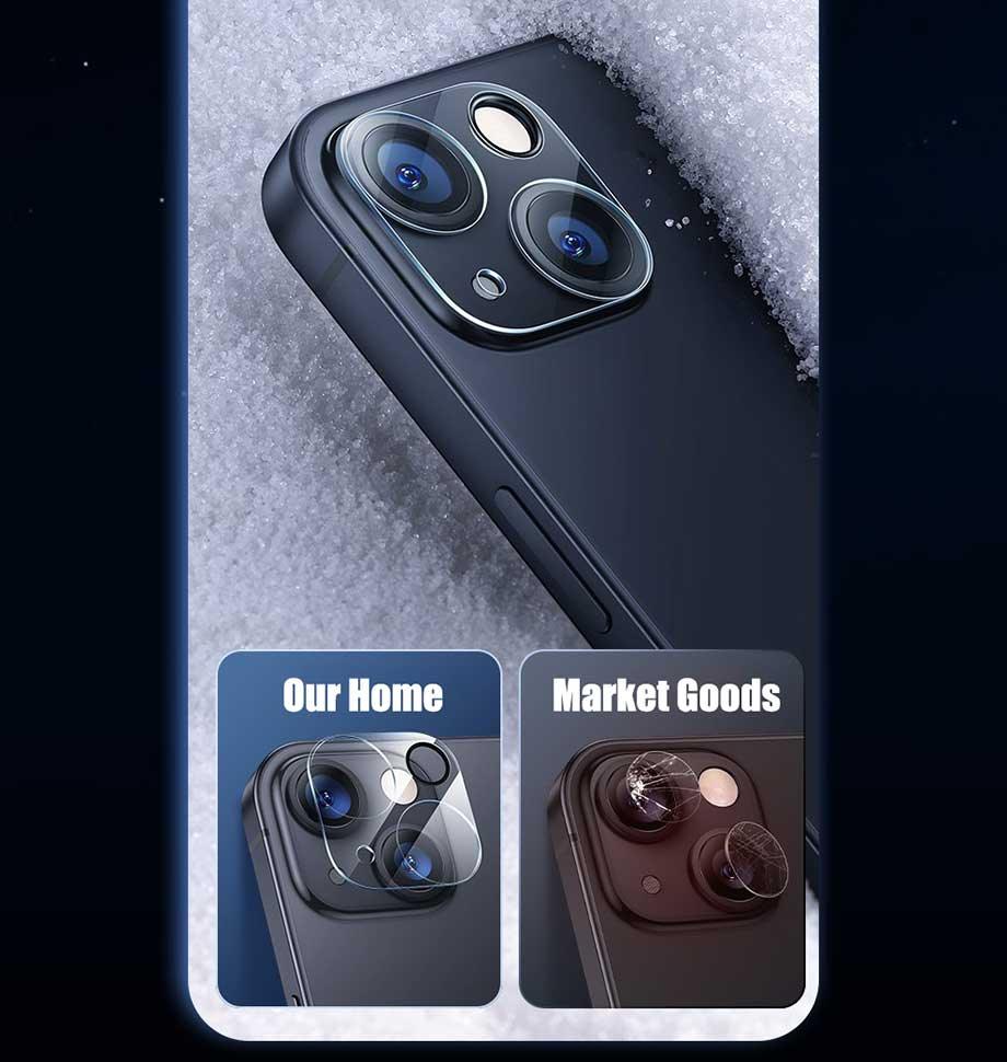 4Pcs Back Lens Glass Protectors for IPhone 13 14 Pro Max 12 Mini X XR Camera Protective Glass on iPhone 11 PRO XS MAX 14 Plus Camera Lens Protector Full Coverage Anti-Spy Tempered Glass Film 9H Hardness Upgrade Edge Protection
