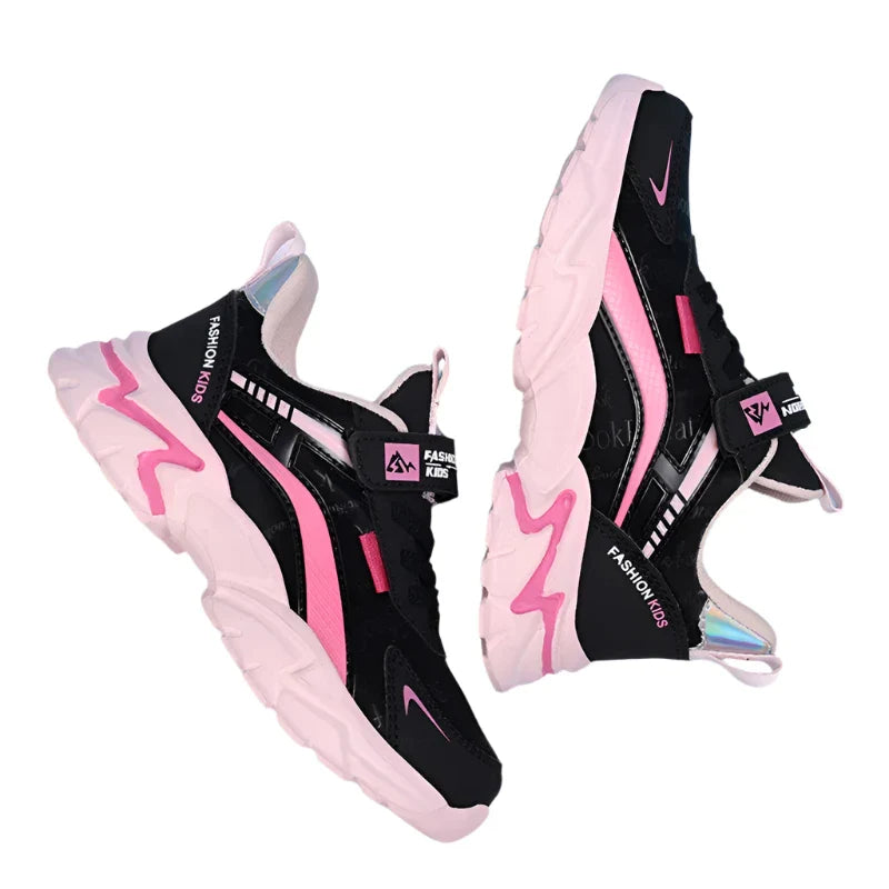 Girls Leather Athletic Sneakers