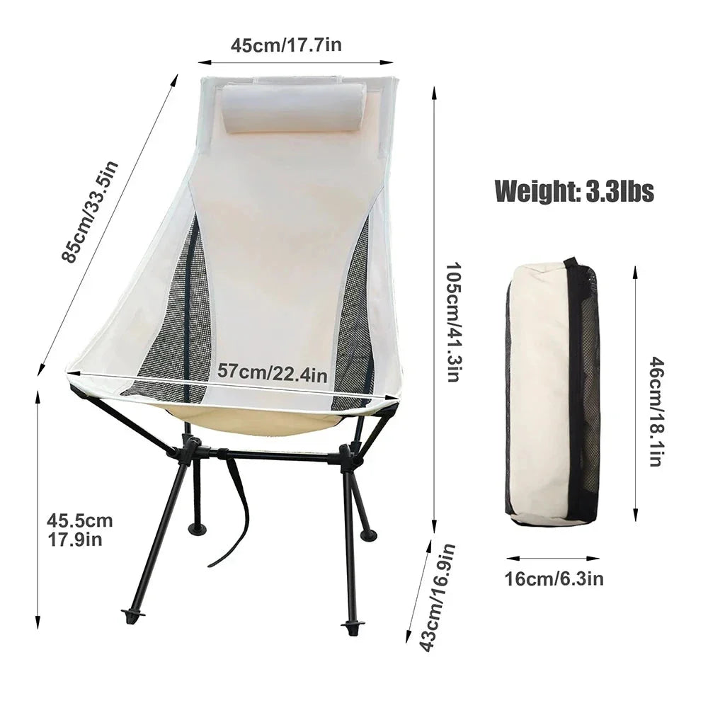 Aluminum Alloy Folding Camping Chair Strong Lightweight and Easy to Carry