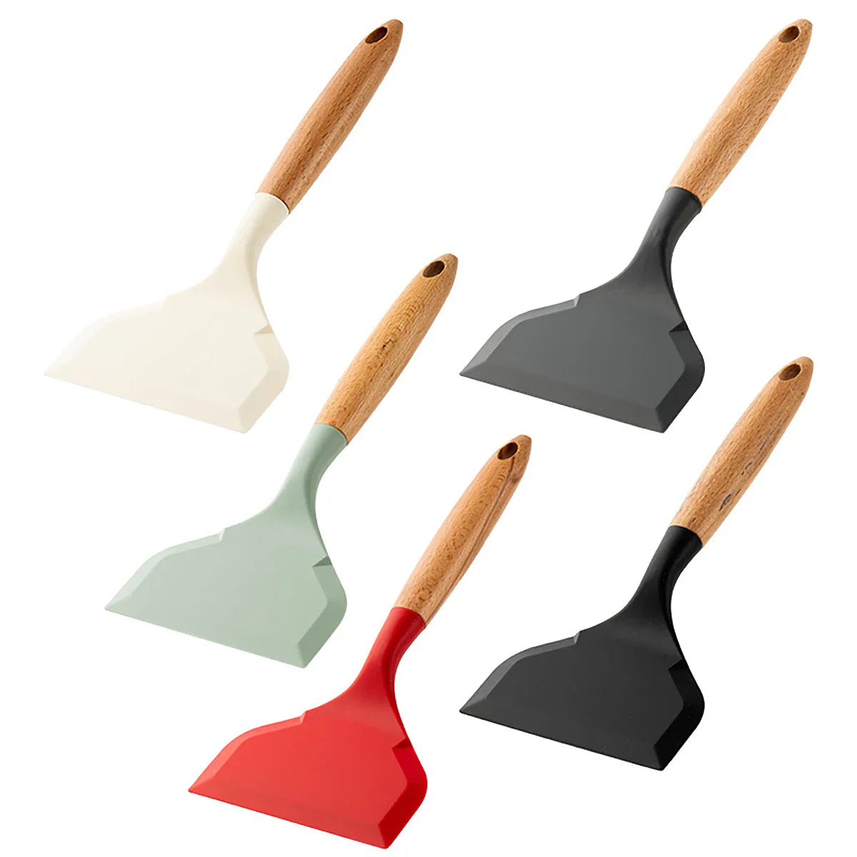 Wooden Handle Silicone Non-Stick Spatula