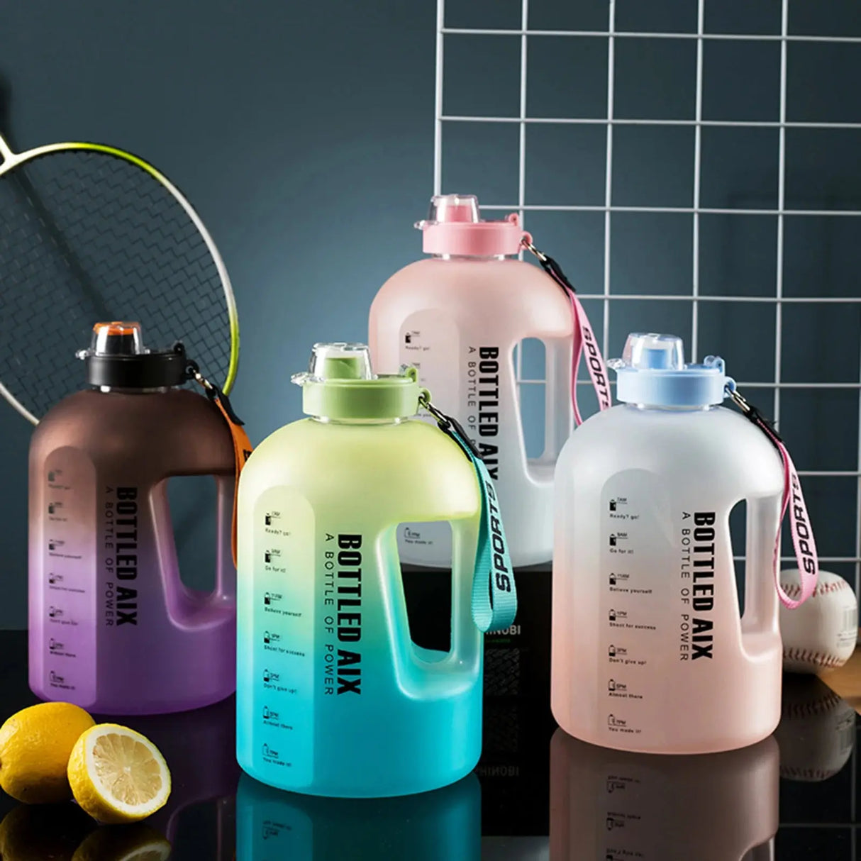 Stay Hydrated Large Capacity Water Bottle with Time Markers