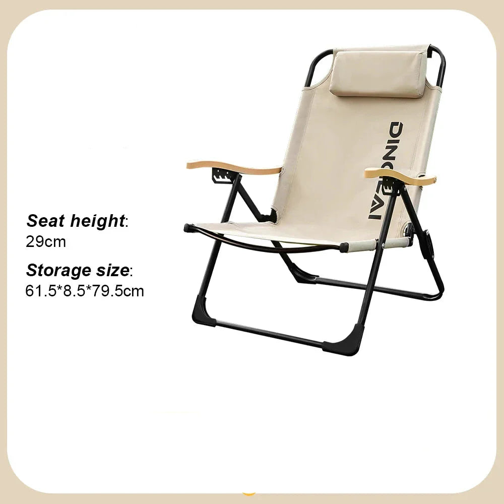 Comfortable Camping Chair Adjustable Foldable with Pillows