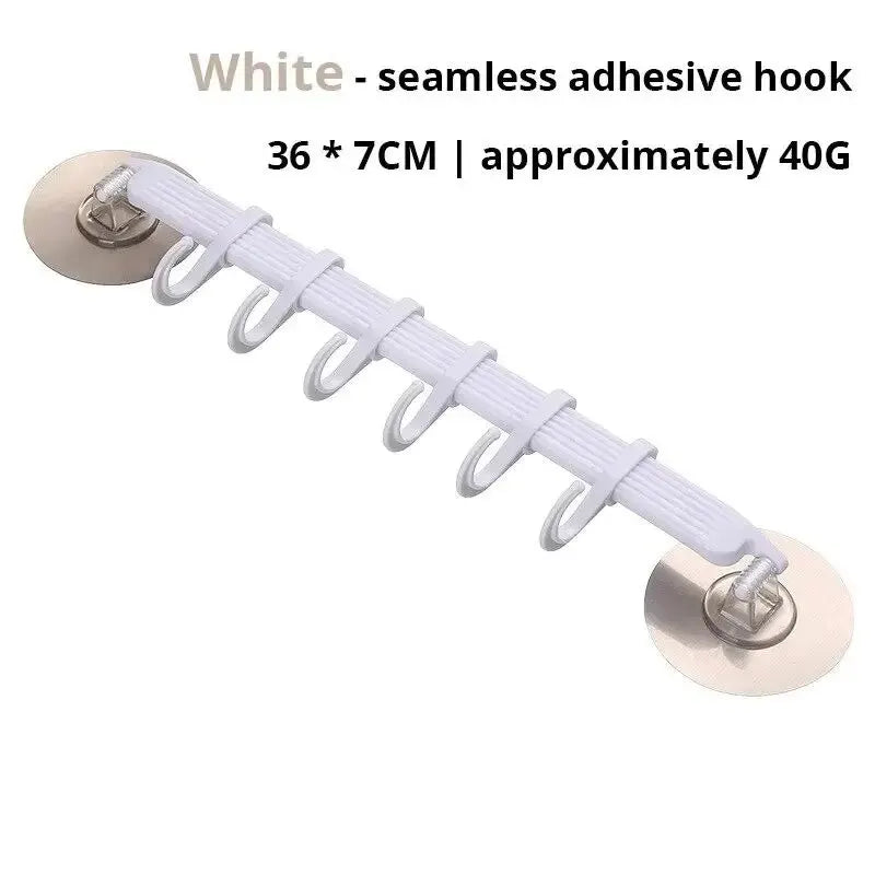 Suction Cup Hook 6 Rows for Kitchen Bathroom Corner Hanger