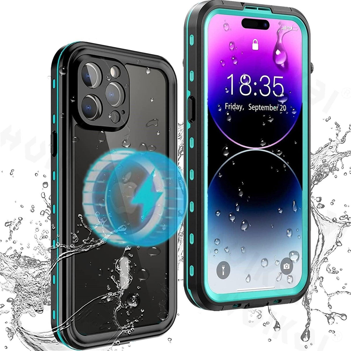 Waterproof Case For iPhone 14 Pro Max 14 Pro iPhone 13 Pro Max Protector Full Body Protective Dustproof Magnetic Phone Case Waterproof 360 Degree All-Round Protection with Built-in Screen Protector Outdoor Transparent Shockproof Case
