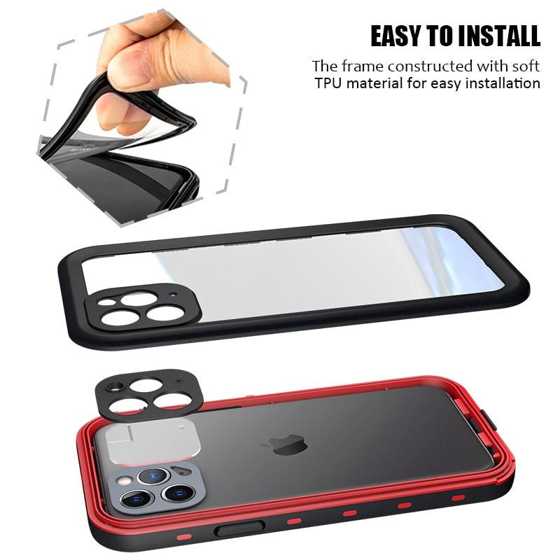 Waterproof Case For iPhone 14 13 12 11 Pro Max 14Plus 12Pro Durable Water Proof Cover Sport 360 Protect iPhone12 Mini Waterproof Case for iPhone Drop Resistant Iphone Clear Back