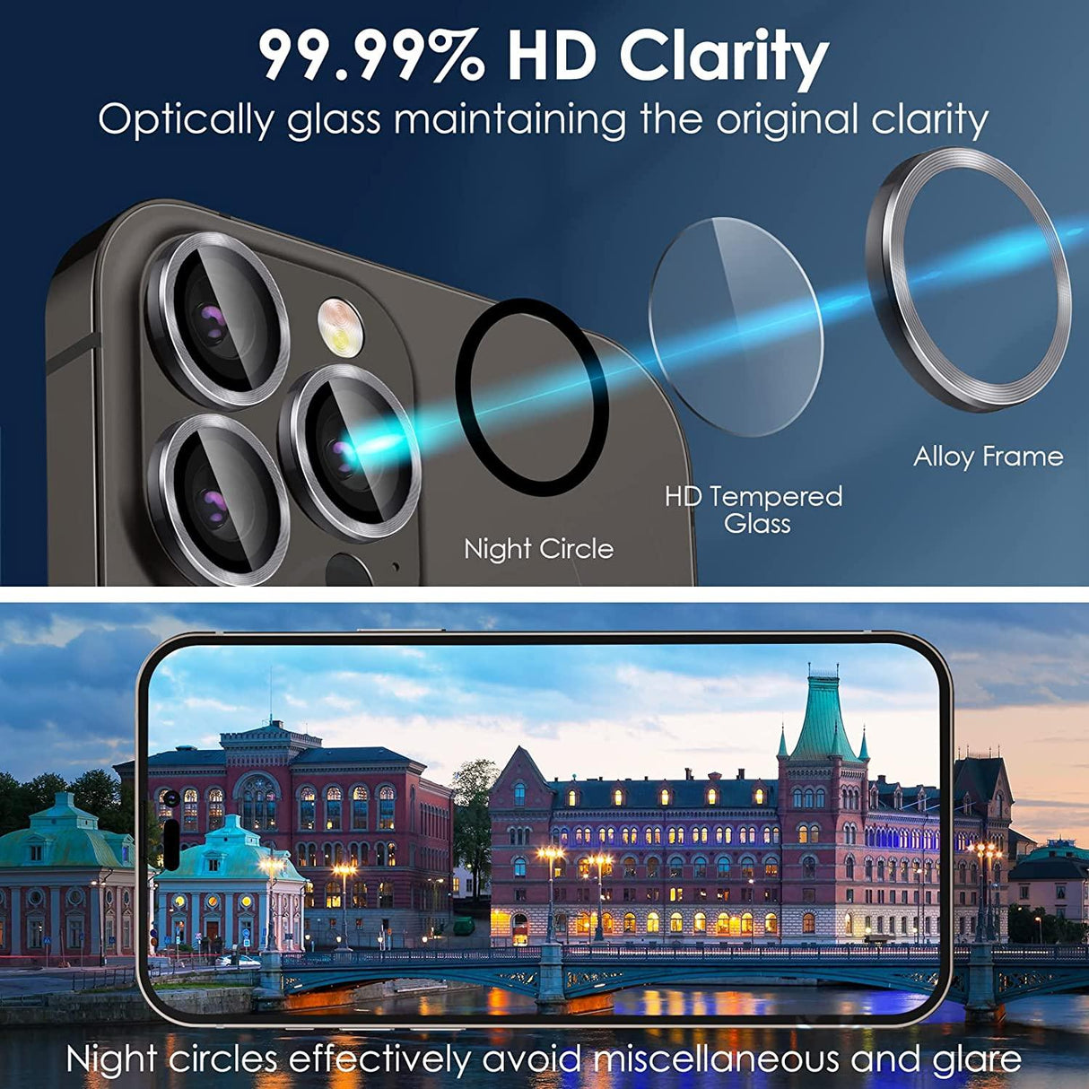 Camera Lens Protector for iPhone 14 Pro Max Plus 13 12 Mini 14Pro iPhone14 13Pro 14Plus 12Pro Glass Protection Protective Film Metallic Camera Ring Lens Protector with Glass Cover