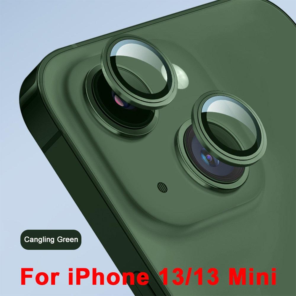 3D Protective Glass Camera Protector Cover For iPhone 13 Pro Max i Phone 13Pro 13 Mini Rear Lens Metal Ring Protect Camera Lens Case Individual Metal Scratch Resistant HD Clear Case Tempered Glass Camera Case