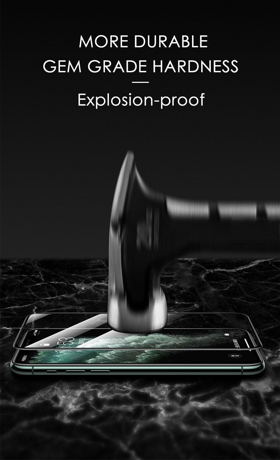9999D Full Cover Tempered Glass For IPhone 11 12 13 Pro Max X XS Max XR Screen Protector On IPhone 12 Mini Protective Film Edge To Edge Full Coverage And 9H Hardness Anti-Scratch Shockproof Protection Screen Cover Shield