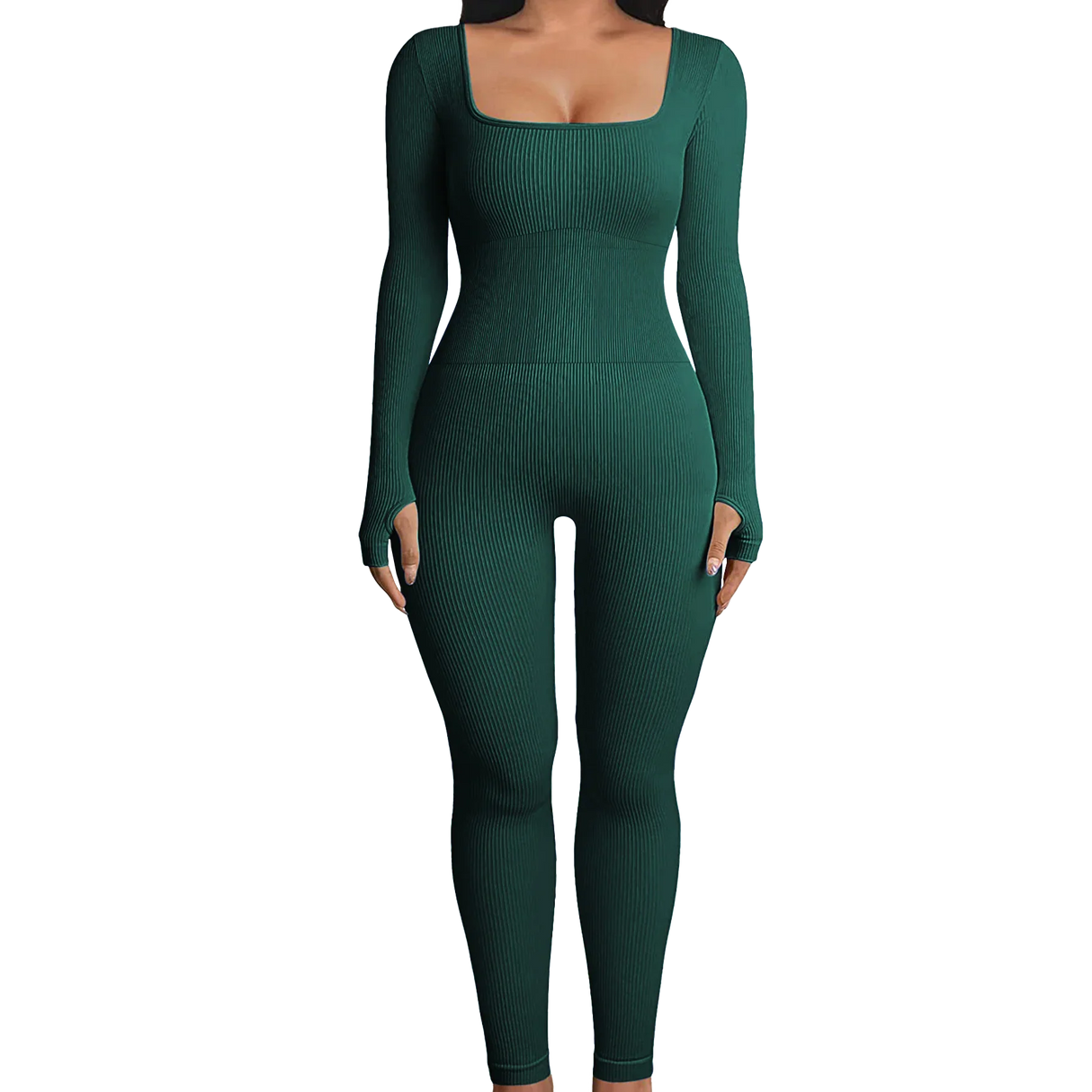 Sleek and Stylish Ribbed Yoga Jumpsuit
