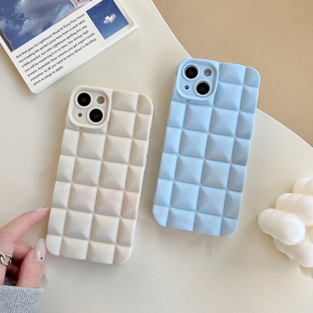 Unique Phone Case For iPhone 14 Pro 13 12 11 Pro Fashion 3D Soft Silicon Shockproof For iPhone 14 Case Bubble Case Cute Full Body Shape Soft Silicone Slim Cushioned Beautiful Elegant Case For Women