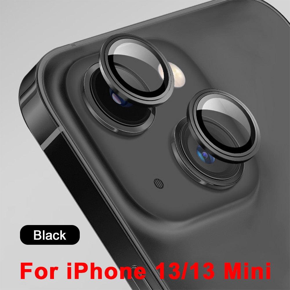 3D Protective Glass Camera Protector Cover For iPhone 13 Pro Max i Phone 13Pro 13 Mini Rear Lens Metal Ring Protect Camera Lens Case Individual Metal Scratch Resistant HD Clear Case Tempered Glass Camera Case