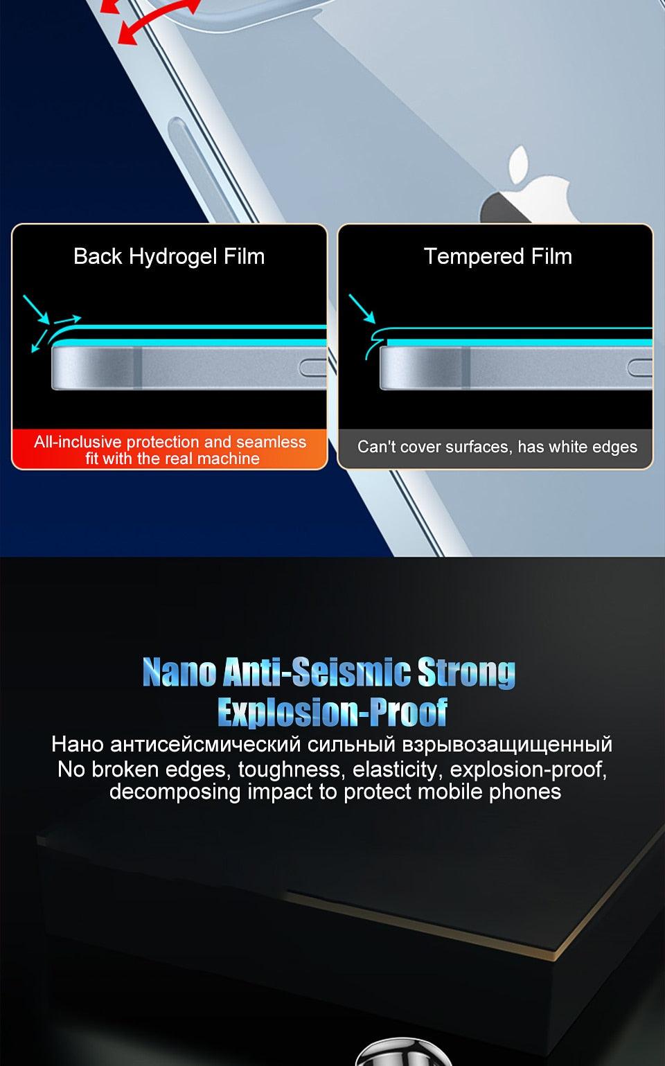 Full Cover Back Film For iPhone 14 13 11 12 Pro MAX Mini Screen Protector XR X XS Max 7 8 6S Plus SE Accessories Full Screen Protector Explosion-Proof Back Film