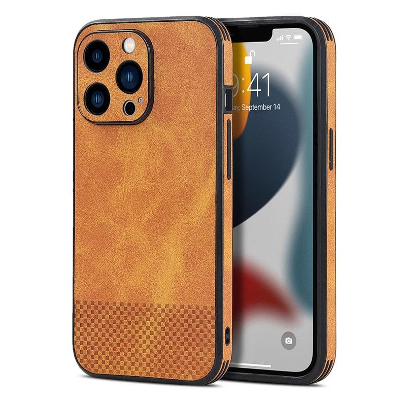 Gorgeous Luxury Genuine Leather Phone Case For iphone 13 Pro Max 12 11 14Pro Max XR XS MAX 7Plus Shockproof Cover Full Protective Slim Leather Luxury PU Flexible Bumper Non-Slip Grip Shockproof Full Body Protective Cover Men Women Phone Cases