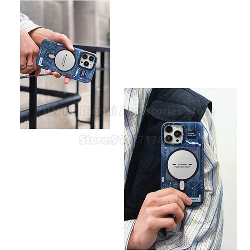 Cover Iphone 13 14 Pro Max Case Trend Magnetic Wireless Charging Cell Phone Iphone Anti-drop Case Smartphone Magnetic Case Designed For Iphone