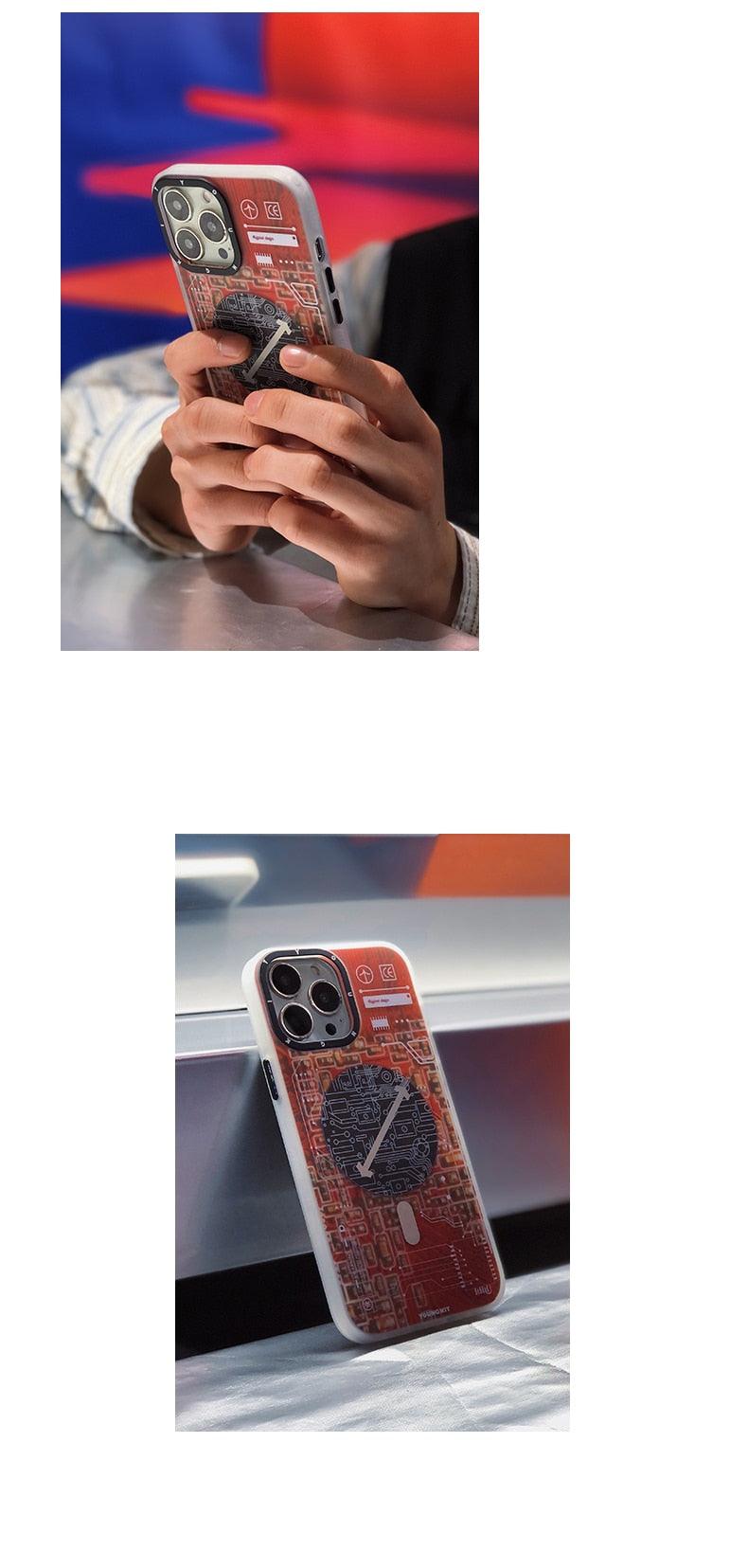 Cover Iphone 13 14 Pro Max Case Trend Magnetic Wireless Charging Cell Phone Iphone Anti-drop Case Smartphone Magnetic Case Designed For Iphone