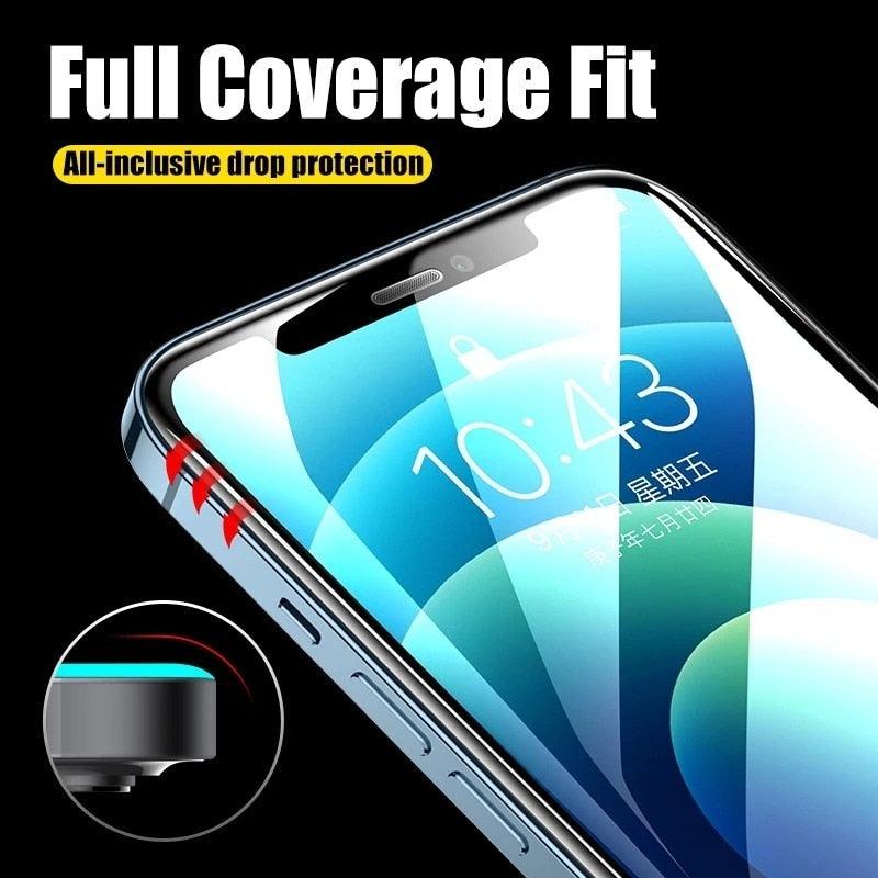 9D Full Cover Glass Screen Protector for IPhone 11 Pro Max 14 12 X s XS XR Tempered Glass on IPhone 13 Mini 7 8 6S Plus SE Film Tempered Glass Screen Protector Compatible for iPhone