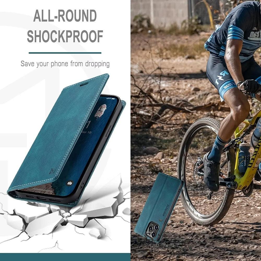 Vintage Wallet Case Card Holder Kickstand Built-in Magnetic Flip Leather Case for iPhone Leather Cases for iPhone 14 13 12 11 Pro Max Mini XR XS Max 8 7 6s Plus Wallet Flip Cover