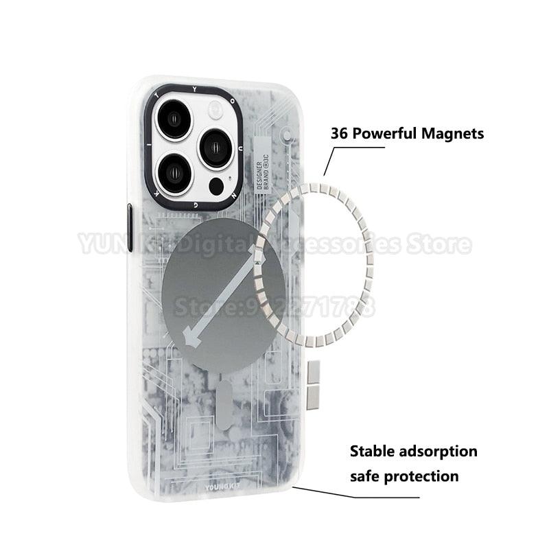 Cover Iphone 13 14 Pro Max Case Trend Magnetic Wireless Charging Cell Phone Iphone Anti-drop Case Smartphone Magnetic Case Designed For Iphone