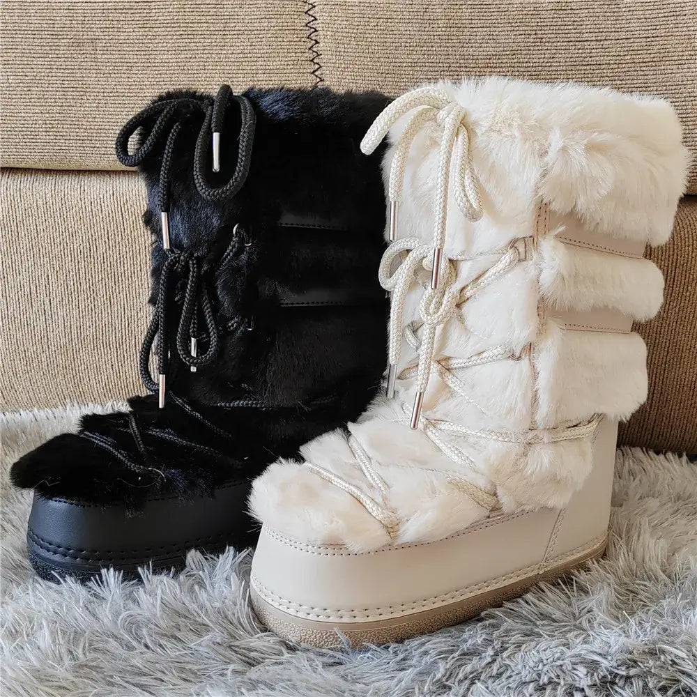 Stay Warm in Style Y2K Fur Boots