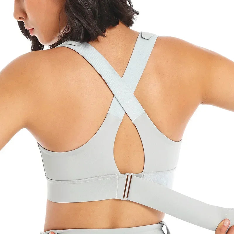 Plus Size Zippered Sports Bras for High Impact Workouts