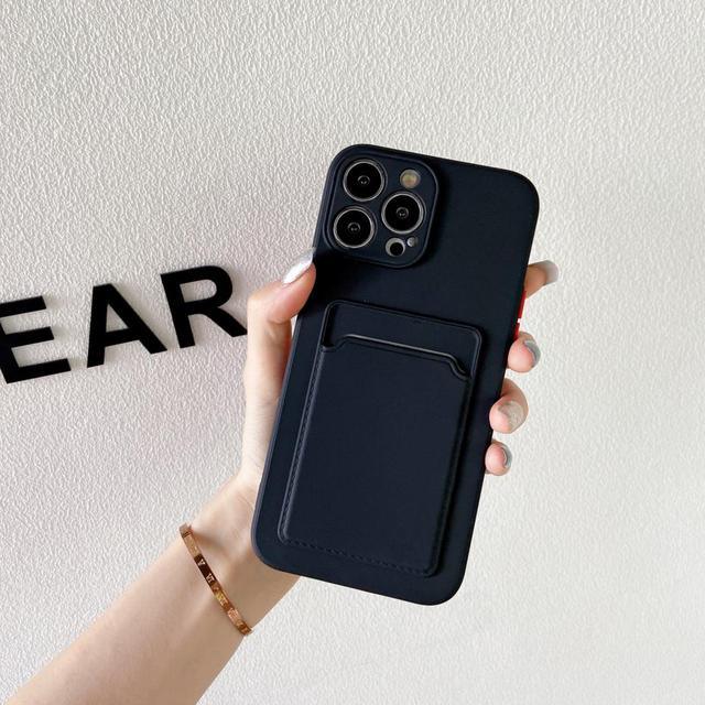 White Luxury Card Holder Phone Case for iPhone 13 12 Pro Wallet Soft Back Cover Shockproof Cute Protective Case for iPhone Cute Case With Card Holder