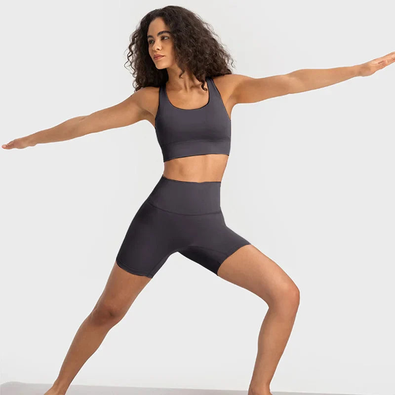 Nude Feel Yoga Sets Cross Back Bra & Joggers