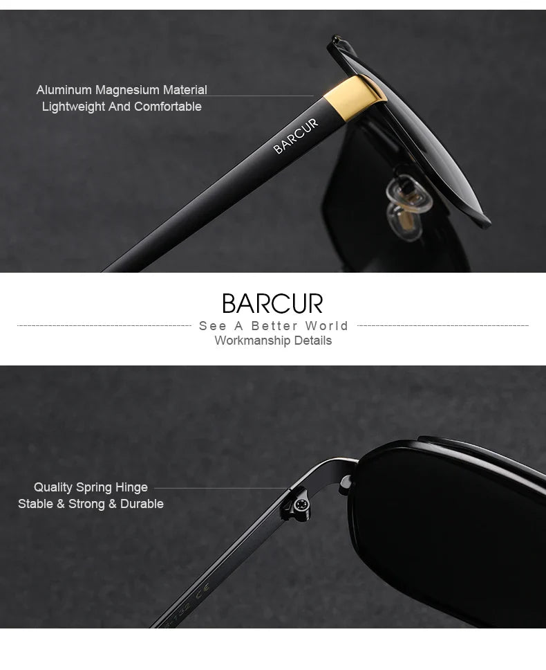 BARCUR Polarized Sports Sunglasses for Men Fashionable Fishing Driving Hiking and Outdoor Eyewear UV400 Protection Gradient Lenses