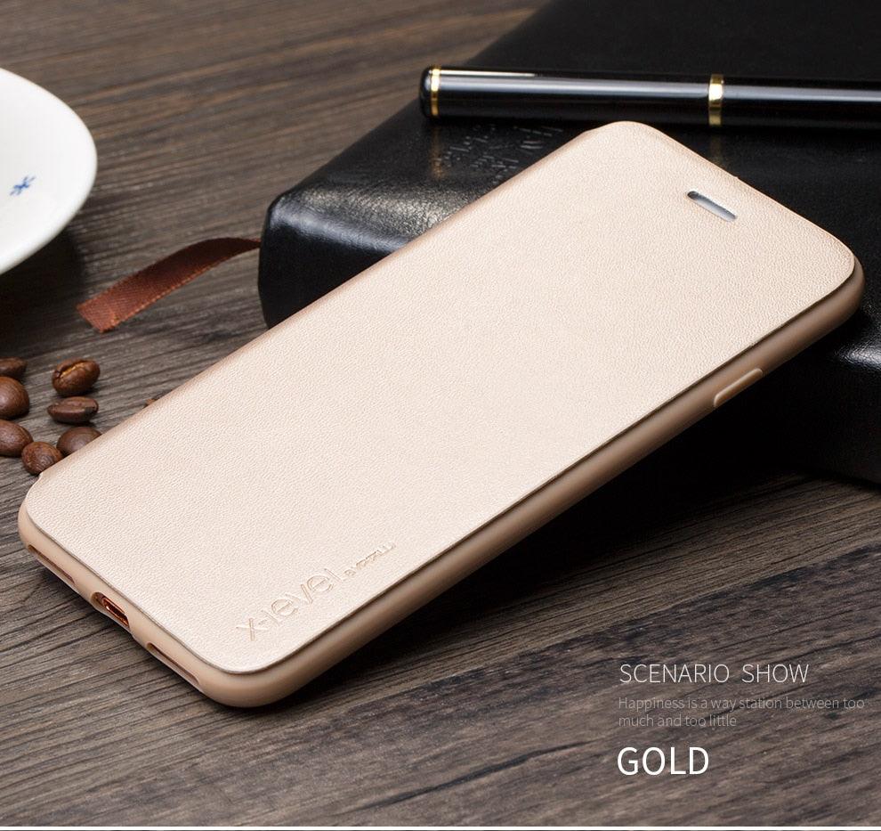 Ultra Thin Slim Case For iPhone 13 12 Case 6S 7 8 Plus X XR XS Max Flip Leather Cover For iPhone 12 11 Pro Max Case Leather Extra Slim Phone Case With Stand Function