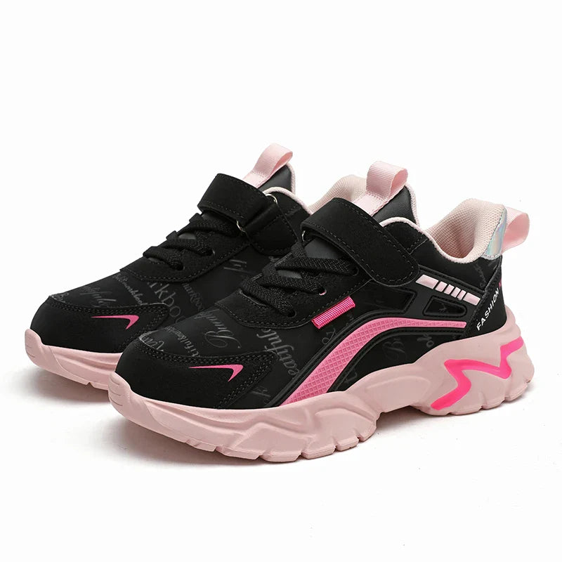 Girls Leather Athletic Sneakers