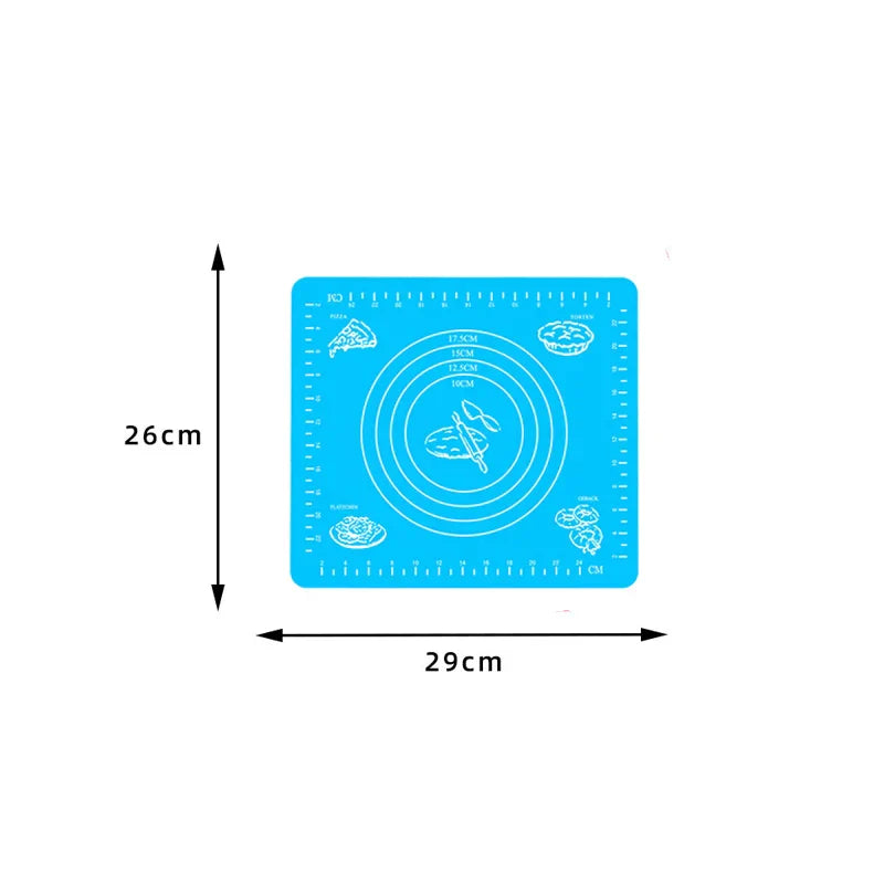 Silicone Non-stick Baking Mat with Scale - Anti-slip Kneading Pad for Dough, Pastry, Bread, Cake, Dumplings