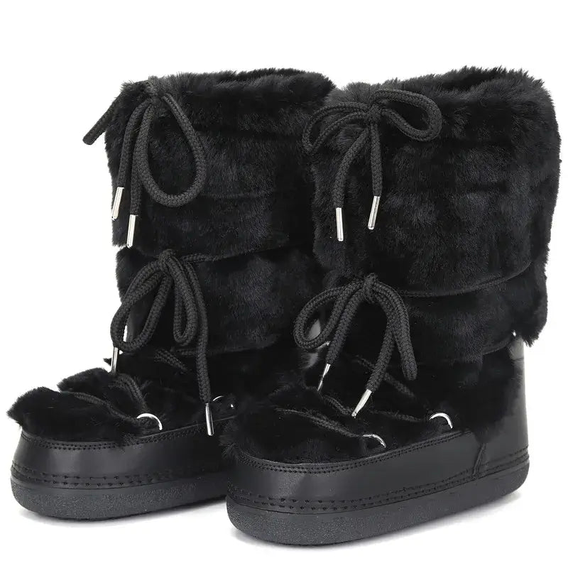 Stay Warm in Style Winter Fur Boots