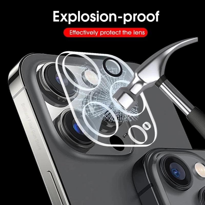 4Pcs Back Lens Glass Protectors for IPhone 13 14 Pro Max 12 Mini X XR Camera Protective Glass on iPhone 11 PRO XS MAX 14 Plus Camera Lens Protector Full Coverage Anti-Spy Tempered Glass Film 9H Hardness Upgrade Edge Protection